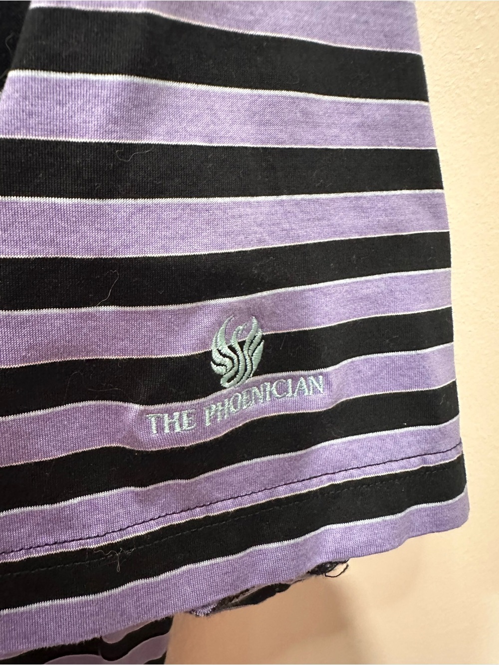 Peter Millar Striped Polo Shirt - Black & Lavender. Size M. - Picture 5 of 11